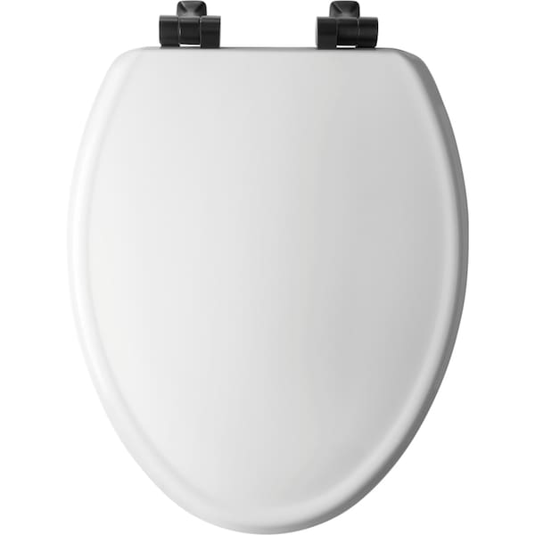 Bemis Benton Slow Close Elongated White Enameled Wood Toilet Seat 126MBSL 000 - main